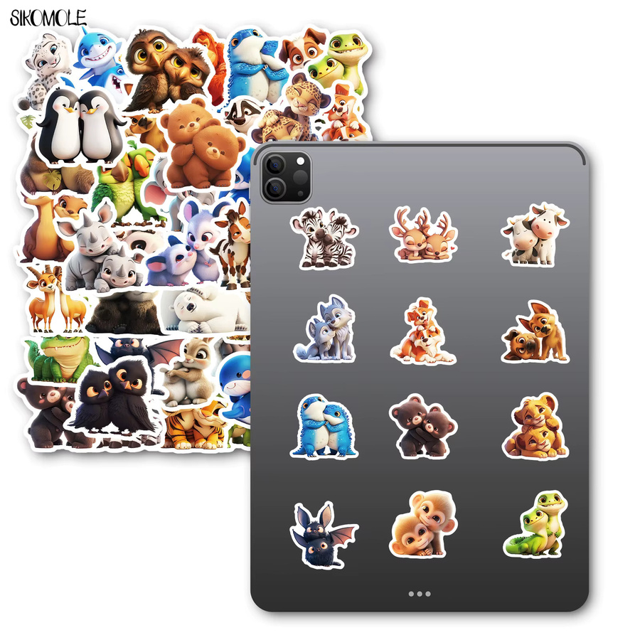 SIKOMOLE Kawaii Tier Aufkleber Set mit Löwe und Vogel in Multicolor für DIY Gepäck und Kühlschrank - Bild 5
