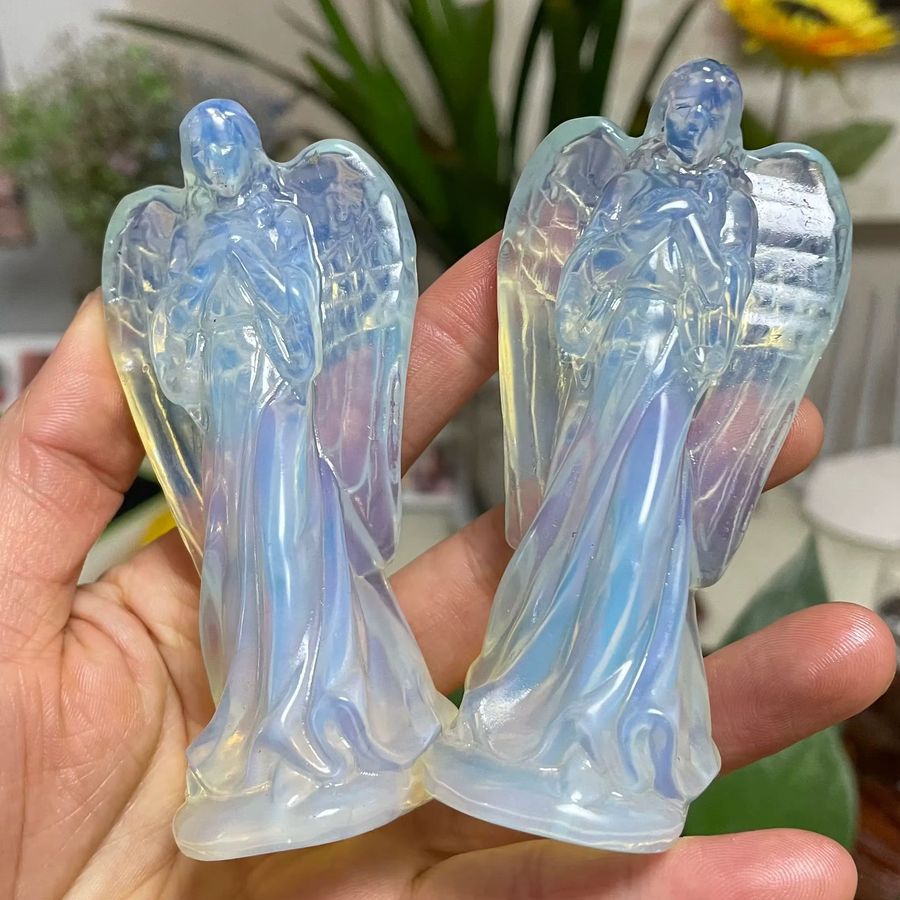 TAIHESJ Engel-Statue aus natürlichem Opal-Stein in Multicolor, Höhe: 10 cm - Bild 2