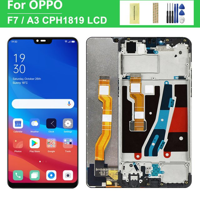 OPPO F7 LCD Display Touchscreen Digitizer Montage Ersatz mit Rahmen in Schwarz für 6.23 Zoll - Bild 1