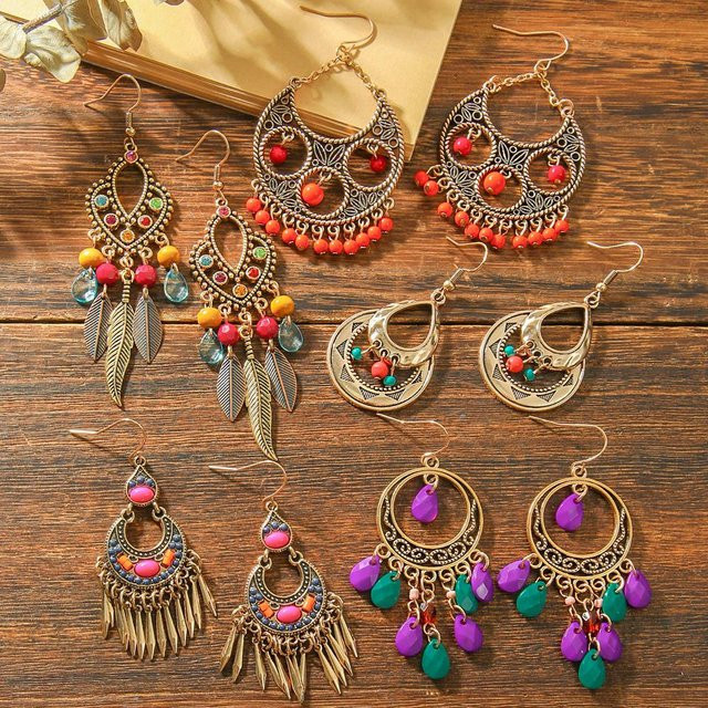 Lucky Star Jewelry Ohrhänger, Messing, Gold, Damen, Vintage - Bild 1