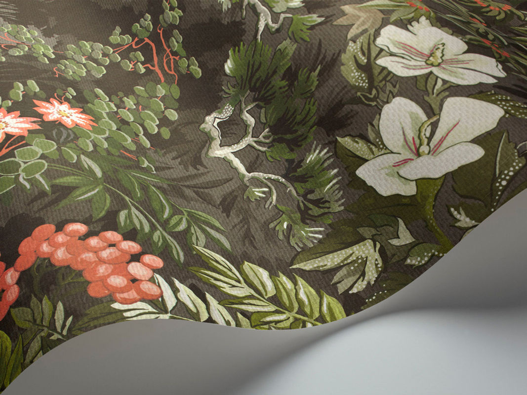 Cole & Son Tapete Woodland in Dunkelgrün mit floralem Naturmotiv als Vlies-Tapete - Bild 3