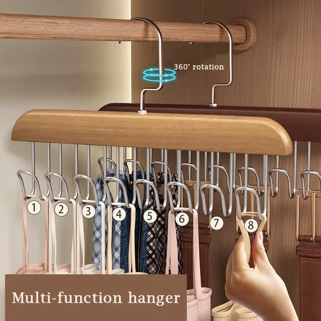 Multifunktionaler PGY BH Aufhänger und Gürtelhalter in Braun für Schals und Beanies, B/H/T: 28,0 x 18,5 x 2,0 cm - Bild 1