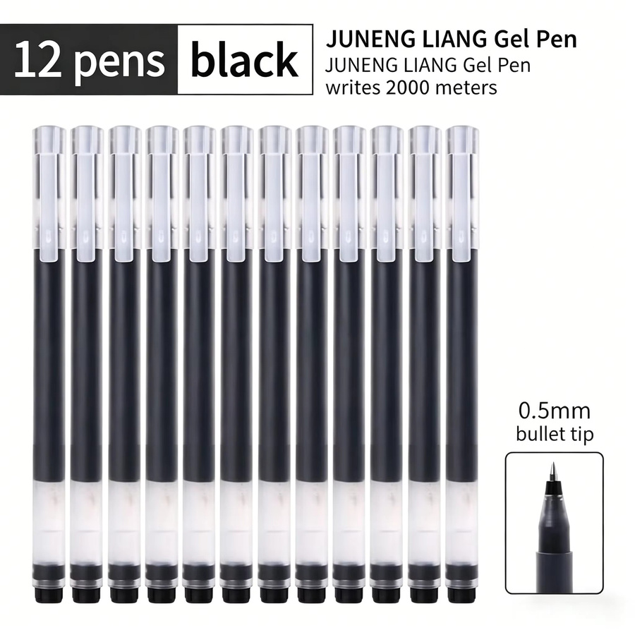 Baoke 3808 Gelschreiber mit schwarzer Kohlenstofftinte, 0,5 mm, 12 Stück pro Box - Bild 2