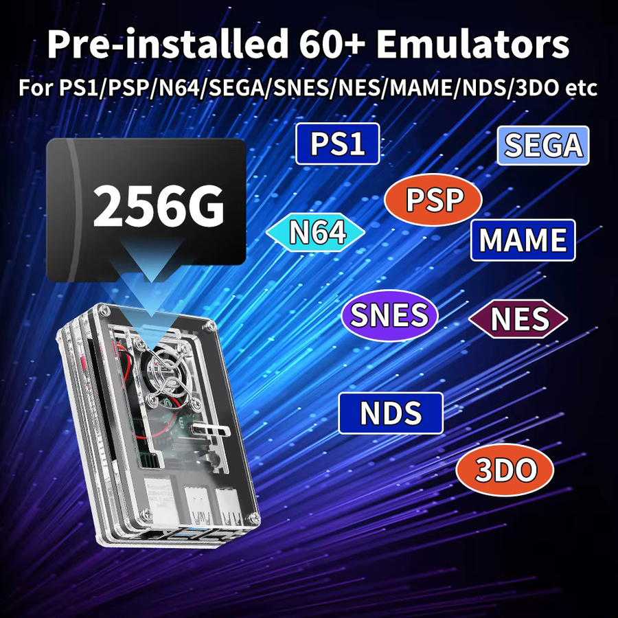 JMachen Batocera Linux 39 Game MicroSD-Speicherkarte für Raspberry Pi4 Modell B mit 90000+ Retro Games und 60+ Emulatoren, 64 GB, Schwarz - Bild 3