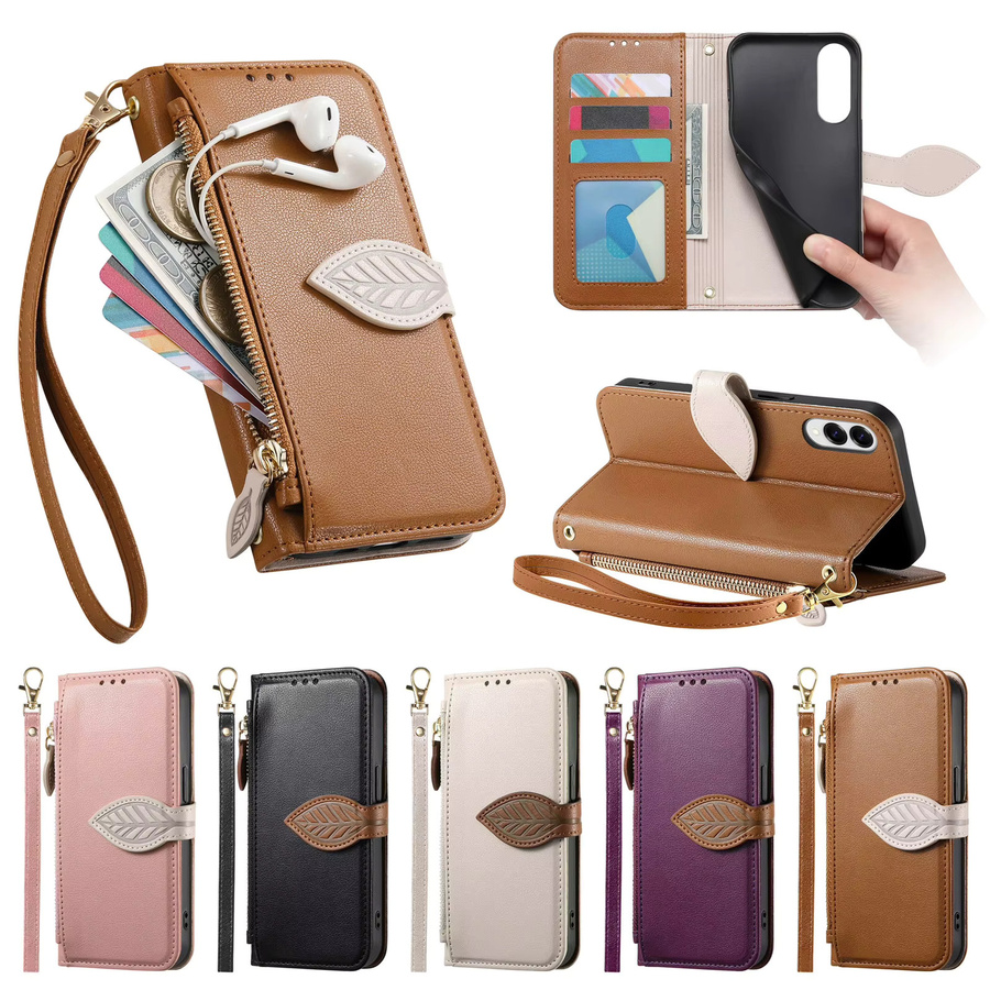 Business PU Leder Handyhülle als Flip Book Card Zipper Wallet Cover für Samsung Galaxy S25 Plus, S24, S23 Ultra, S22 5G und S25+ in Schwarz - Bild 6