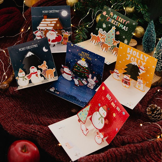 WEIGAO 3D Pop Up Weihnachtsmannkarten, faltbare Grußkarten in Multicolor - Bild 1