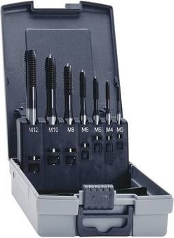 Eventus by Exact 12334 Maschinengewindebohrer-Set 7teilig metrisch M3 bis M12 rechtsschneidend grau - Bild 1