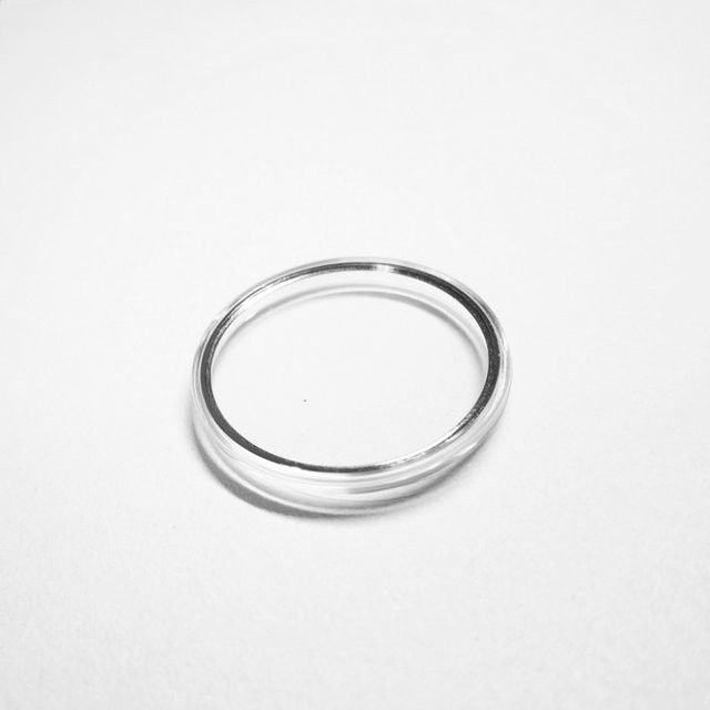 Kunststoffdeckel Uhrglas, silberner Ring, Unisex - Bild 1