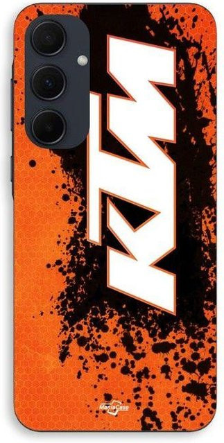 MANIACASE Silikon Handyhülle für Samsung Galaxy A55 mit KTM Logo in Orange - Bild 1