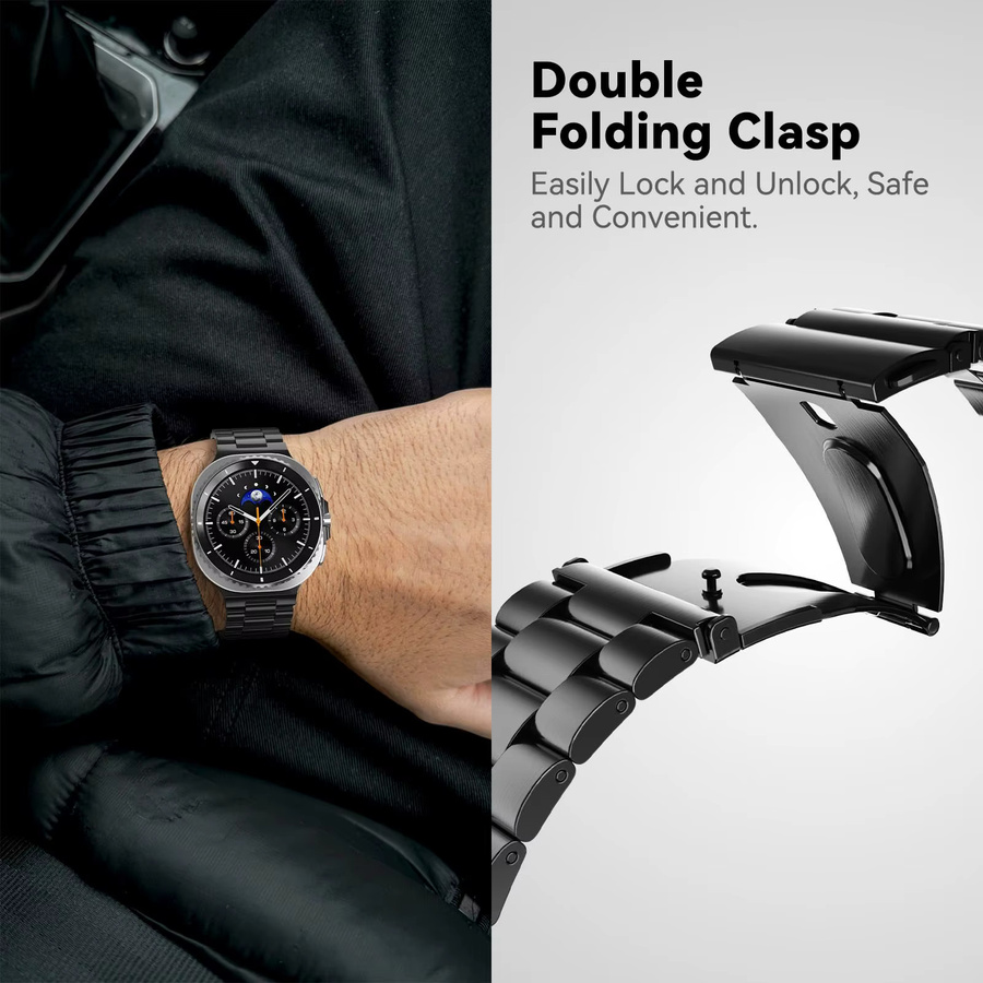 Uhrenarmband Edelstahl, Schwarz, Samsung Galaxy Watch 8 40 mm 44 mm, Unisex - Bild 5