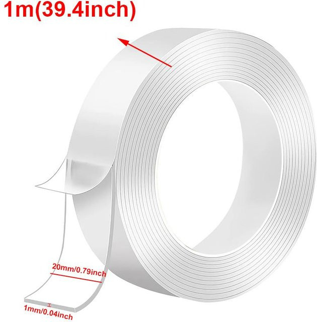 Yiran Nano-PET Doppelseitiges Klebeband Transparent Ultrastark Waschbar zur Dekoration - Bild 1