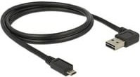 Delock USB 2.0 Kabel USB-A auf Micro-USB in Schwarz mit 90 Grad Winkel - Bild 1