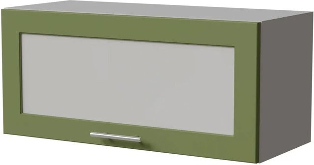 Feldmann-Wohnen Klapphängeschrank Brerra W4BS/80 WKF in Grau und RAL 6025 Farngrün Matt mit Glastüren und Soft-Close-Funktion, B/T/H: 80 x 32,5 x 36 cm - Bild 1