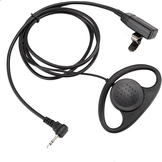 2er-Set Motorola 1-polige D-förmige In-Ear Ohrhörer mit PTT-Mikrofon in Schwarz für Walkie-Talkie Zubehör - Bild 1