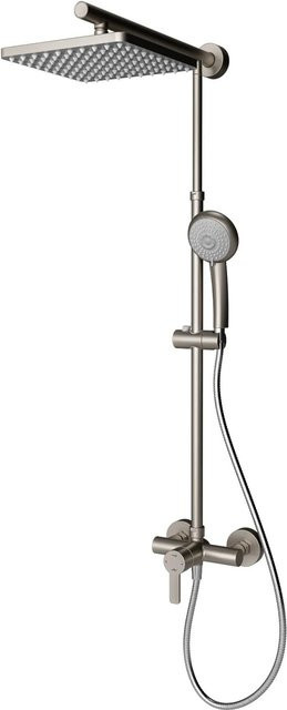 Schulte DuschMaster Rain Classic Eckig Duschsystem in Edelstahloptik Silberfarben H x B x T: 155,4 x 155,4 x 43,4 cm - Bild 1