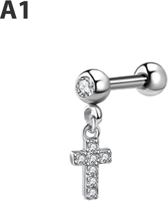 Ohrringe Edelstahl, Zirkonia, Silber, Damen - Bild 1