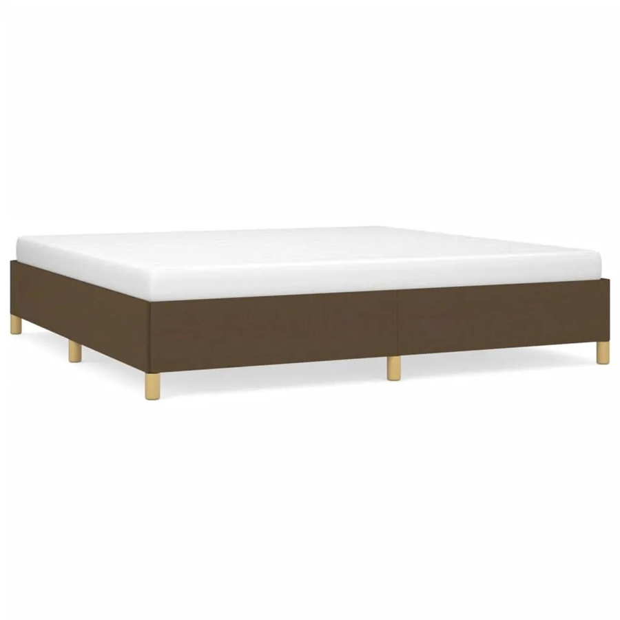 vidaXL Bettgestell aus Stoff in Braun mit Maßen von B: 200 cm, H: 203 cm, T: 203 cm - Bild 2