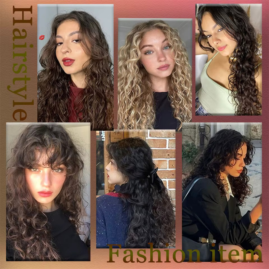 allaosify Clip-in-Haarverlängerungen, synthetisch, gewellt, 6 Stück/Set, Damen - Bild 6