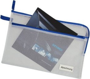 Eichner Sammelbeutel aus blauem, gewebeverstärktem PVC in A4 mit zusätzlicher Tasche - Bild 1