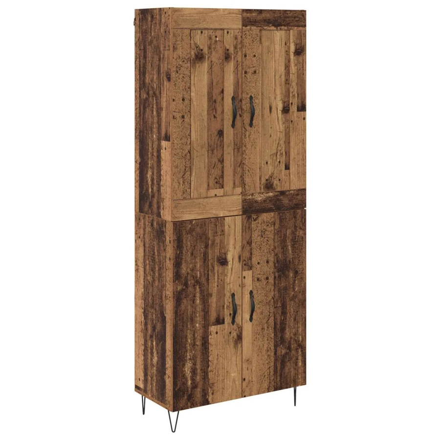 vidaXL Highboard Altholz Look in Braun mit Schranktüren und Regalfächern, B/T/H: 69,5 x 34 x 180 cm - Bild 2
