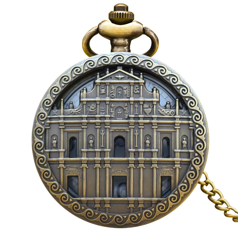 wecin Taschenuhr, Quarz, Bronze, Messing, Unisex - Bild 4