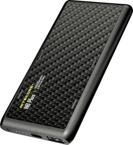 NiteCore NC-NBPLUS Powerbank 10000 mAh mit Quick Charge und USB PD, Schwarz - Bild 1