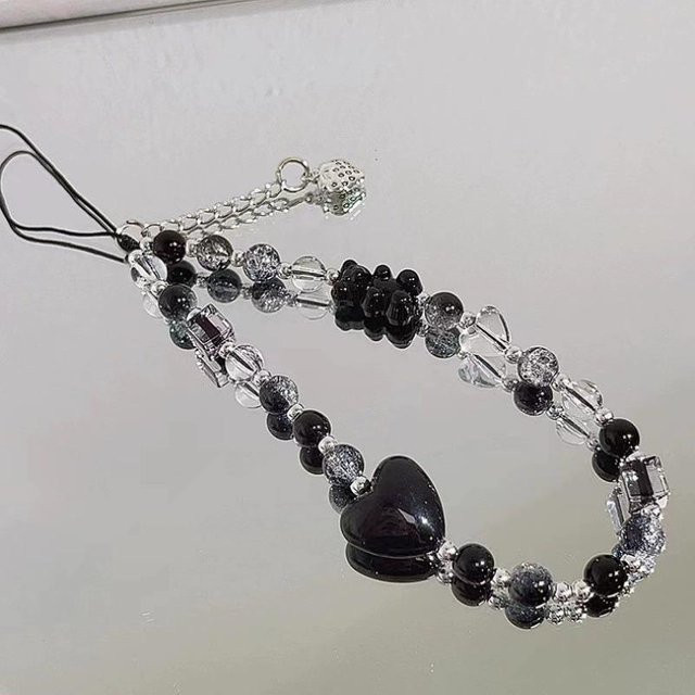 SZwatch Handykettenanhänger Liebesbär Handschlaufe und Lanyard für Damen in Schwarz und Grau - Bild 1