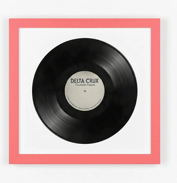 K-Möbel Schallplatten Rahmen Set Rot mit weißem Passepartout für Vinyl, B/T/H: 40 x 40 x 40 cm - Bild 1