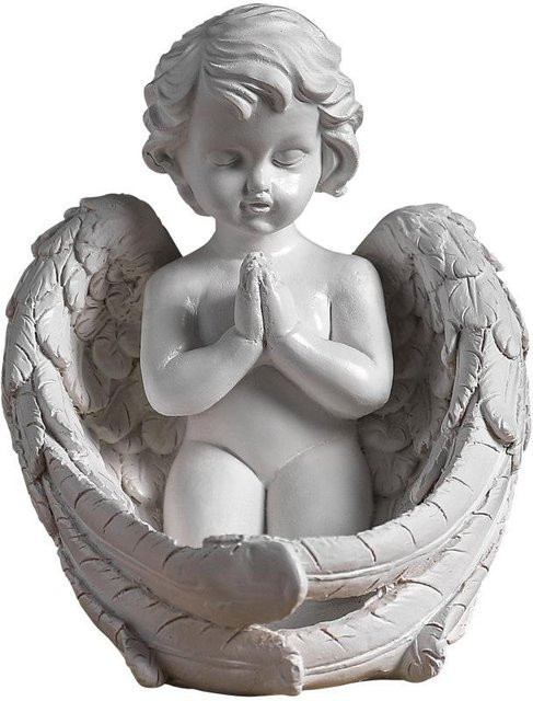 Yiran Furniture Retro Engel Kerzenständer im europäischen Stil aus Kunstharz für Tealight, erhältlich in Rot, Weiß und Rosa - Bild 1