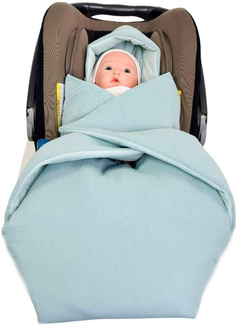 Hobea-Germany Einschlagdecke aus Bio-Baumwolle für Babys in Grün - Bild 1