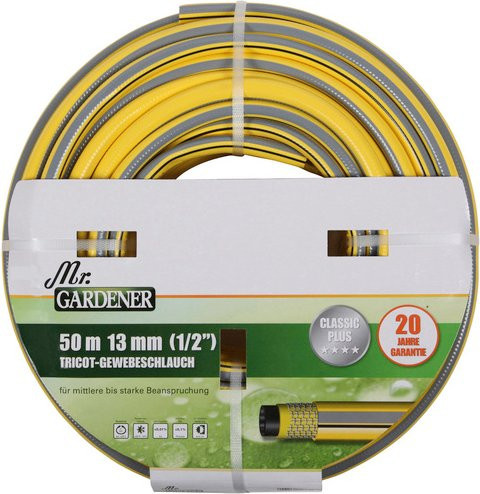 Mr. GARDENER Tricotgewebeschlauch Classic Plus, 1/2 Zoll, gelb, Länge: 50 m - Bild 1