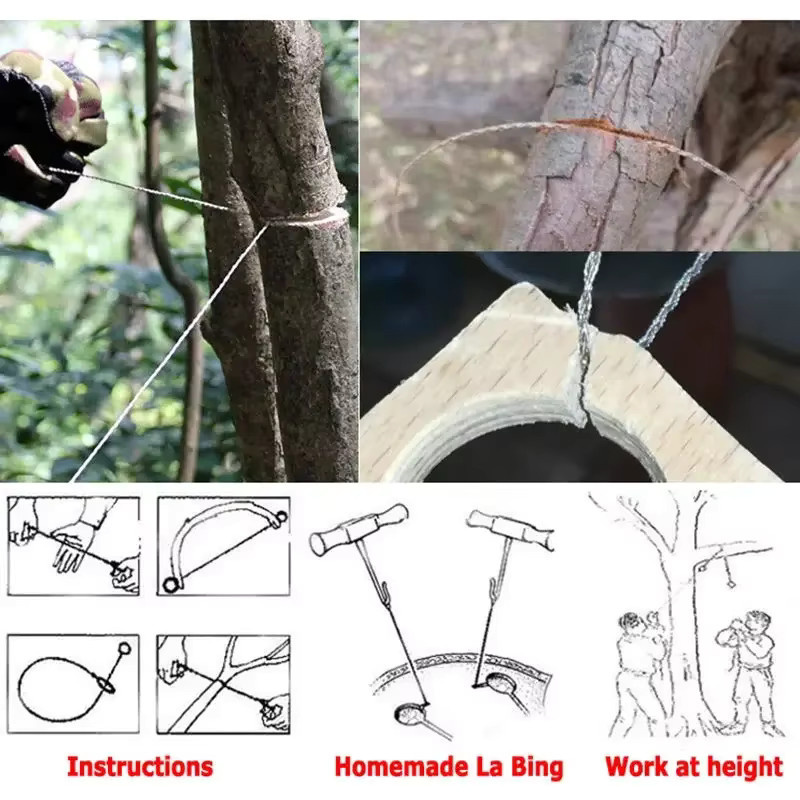 Mini-Taschendrahtsäge aus Edelstahl für Holzbearbeitung und Outdoor-Einsätze, orange/schwarz - Bild 2