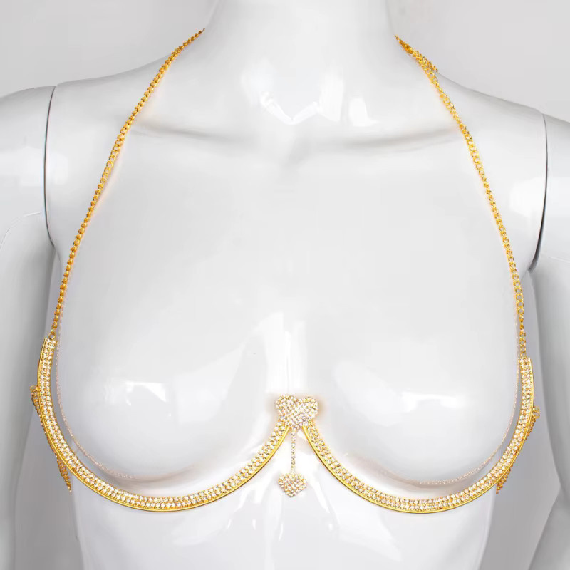 UOSU Halskette, Herz-Quasten, Diamant, Zirkonia, Gold, Damen - Bild 2