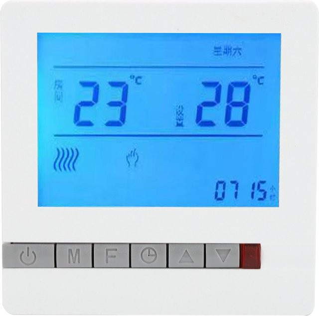 mfySpace Thermostat Wasser Fußbodenheizung Temperaturregler mit LCD-Anzeige in Blau und Weiß - Bild 1