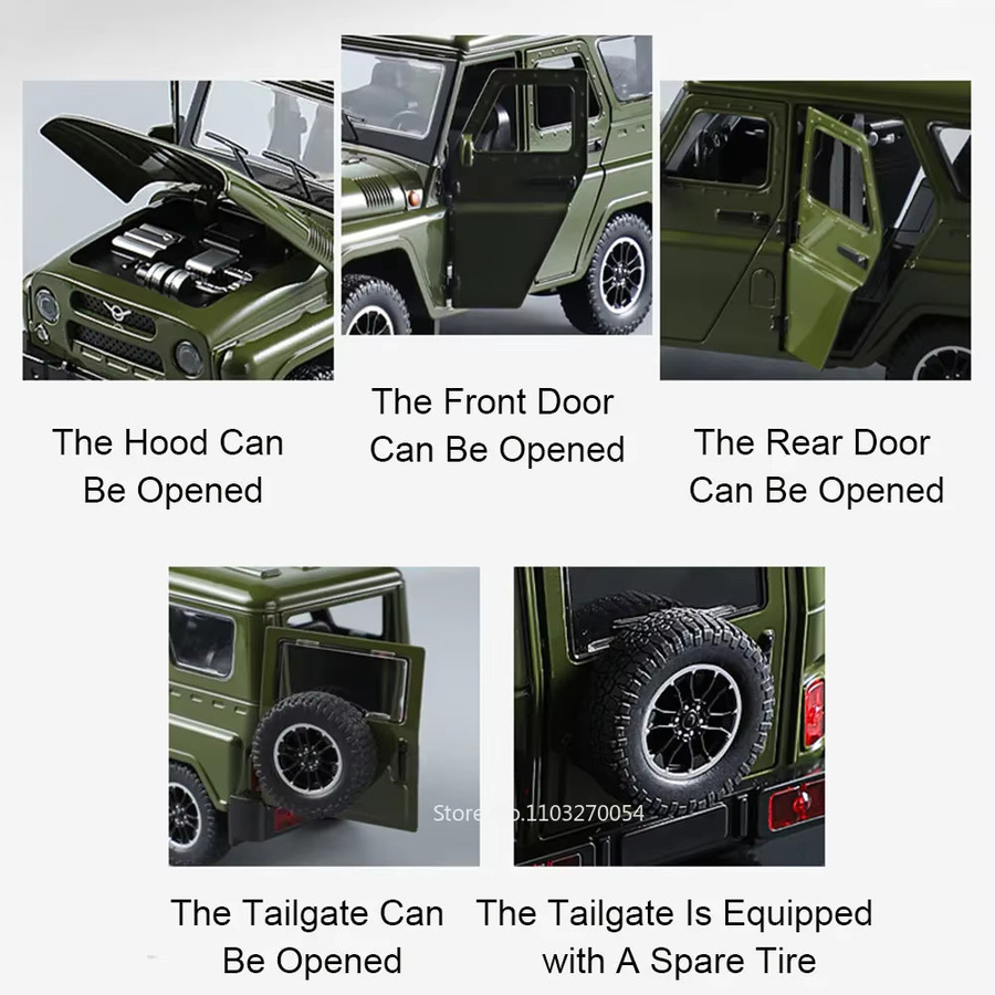 Mini Auto Russland UAZ Hunter LADA NIVA, Spielzeugfahrzeug, 1:18, mit Licht und Sound - Bild 2