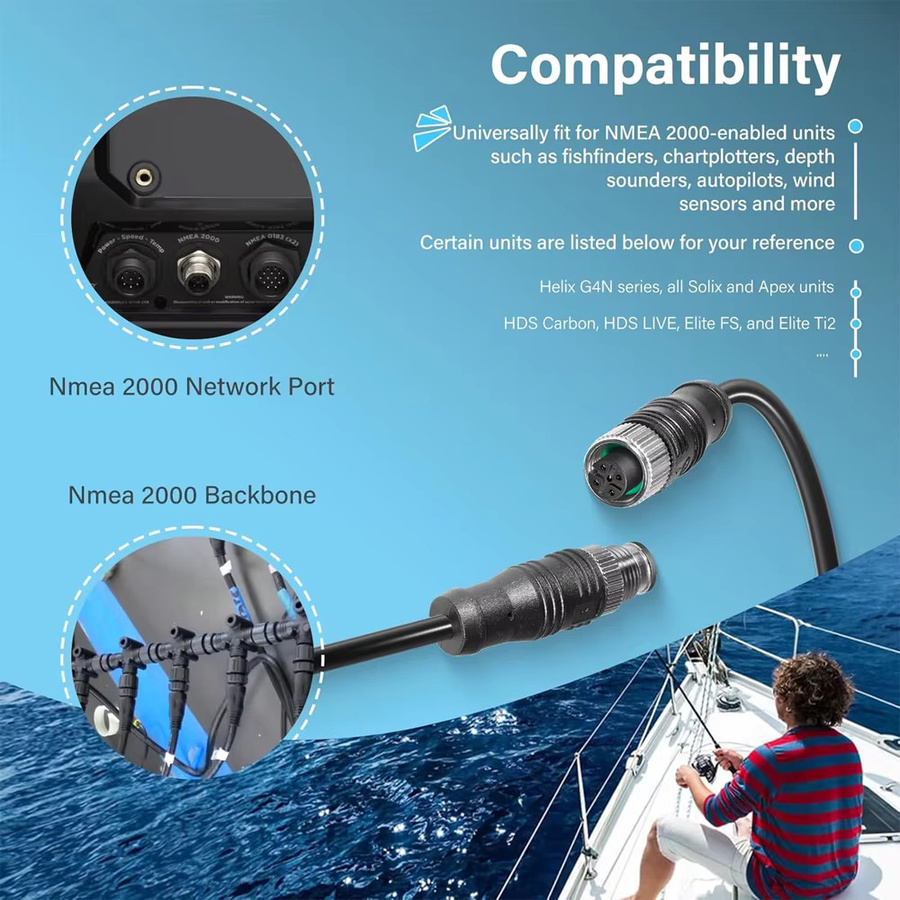Lowrance NMEA 2000 N2K Drop-Kabel Verlängerungskabel, Farbe: Schwarz, Länge: 6 m - Bild 5