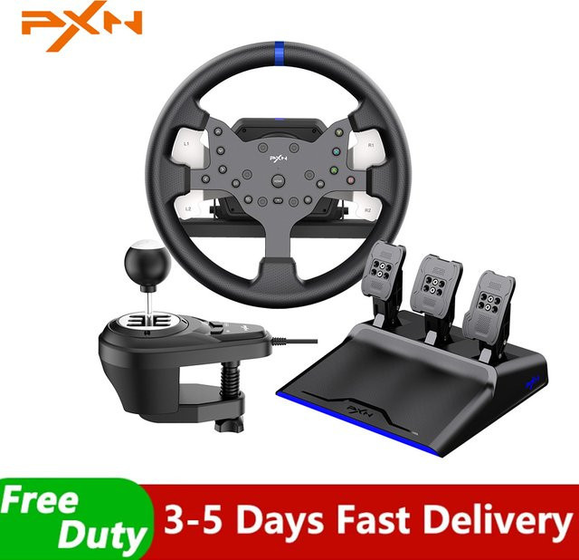 PXN V99 Racing Wheel Simulator Gaming-Lenkrad mit 3,2 Nm Force Feedback in Schwarz für PC, PS4 und Xbox Series X/S/One - Bild 1