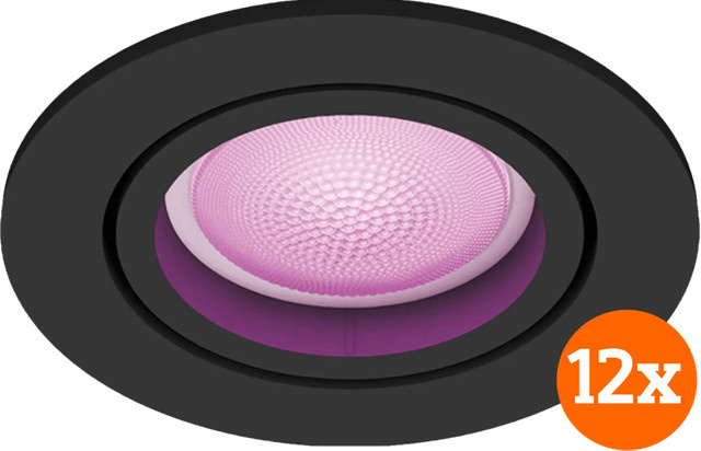 Philips Hue Centura Einbaustrahler White & Color RGBW, rund, Schwarz, 12er-Pack - Bild 1