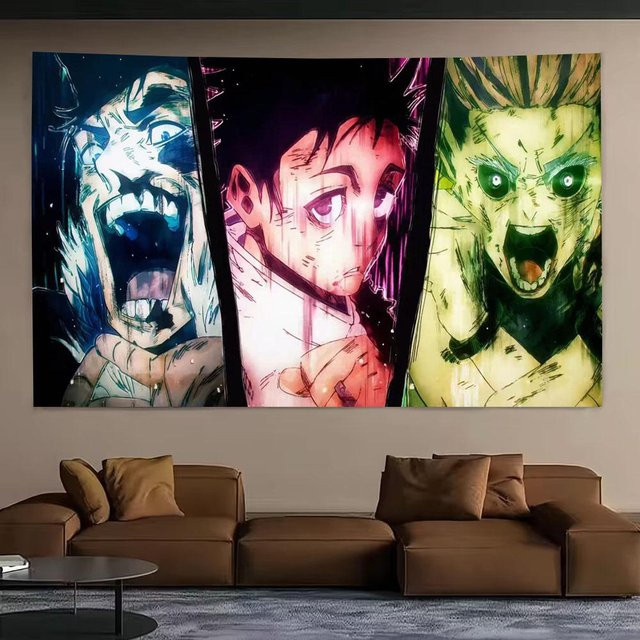 JMG Household Supplies Wandteppich Yuta Okkotsu Sendai Barriere Jujutsu Kaisen Anime Wandbehang, Mehrfarbig, Breite: 150 cm, Höhe: 200 cm - Bild 1