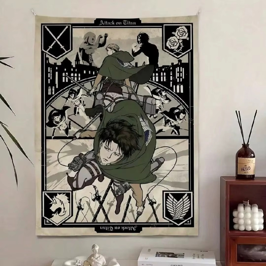 Attack on Titan Wandbehang Levi Ackerman Survey Corps Deko-Wandteppich von Bandai in Multicolour - Bild 5