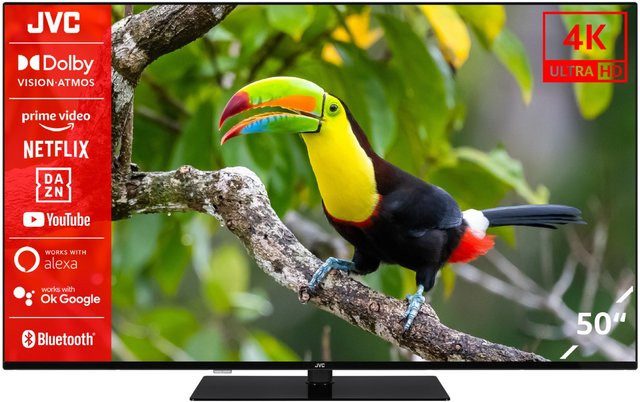 JVC LT-50VU6355 Smart-TV mit 50 Zoll LCD-LED-Technik in Schwarz, 4K Ultra HD, HDR und DVB-T2/C/S2 - Bild 1