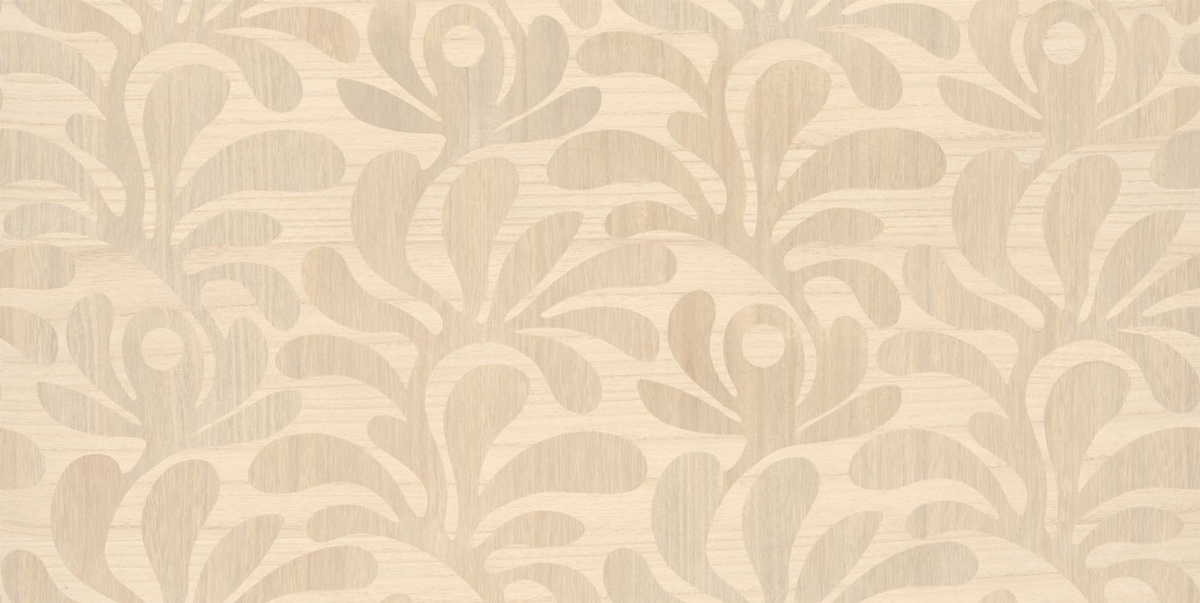 Moooi for Arte Wallpaper Woodblock Beetle Fern in Beige mit botanischem Design aus Holzfurnier und Vlies - Bild 3