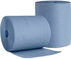 WIPEX Putzpapier BlueTech blau, 3-lagiges Recyclingpapier, 2 Rollen mit 500 Tüchern und Tuchformat 380 x 360 mm - Bild 1
