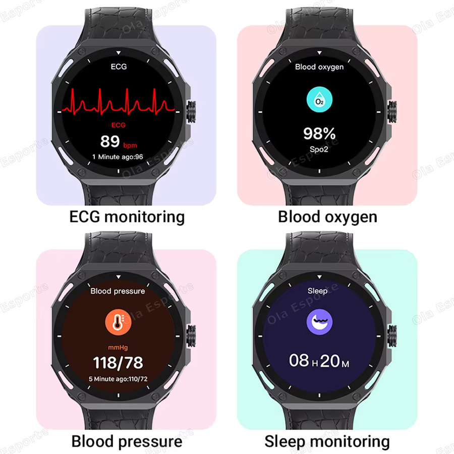 Ola Esporte Smartwatch mit 1,52 Zoll AMOLED-Bildschirm, 7 Armbändern, GPS, Herzfrequenzmessung und Telefonanruf-Funktion, Farbe: Silber, Unisex - Bild 3