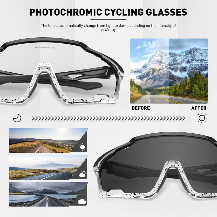 SCVCN Photochrome Sonnenbrille, Vollrand, Unisex, Kunststoff - Bild 3