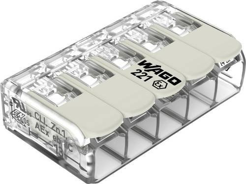 WAGO 221-685 Durchgangsklemme für flexible und starre Leiter, transparent, 150 Stück - Bild 1