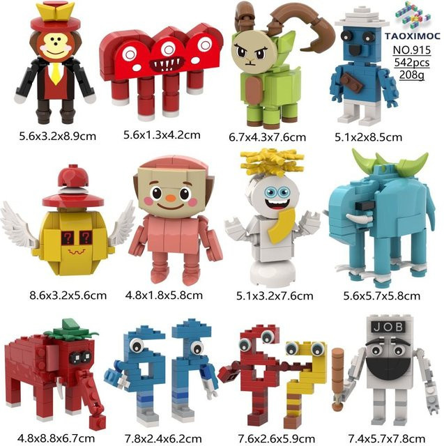 Linyi toy Brainrot Sammlungsset bunte Bausteine ab 14 Jahren - Bild 1