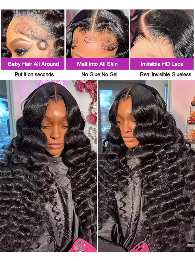 HJ WEAVE BEAUTY Perücke, 100% Brasilianisches Echthaar, Wasserwellen, Damen - Bild 4
