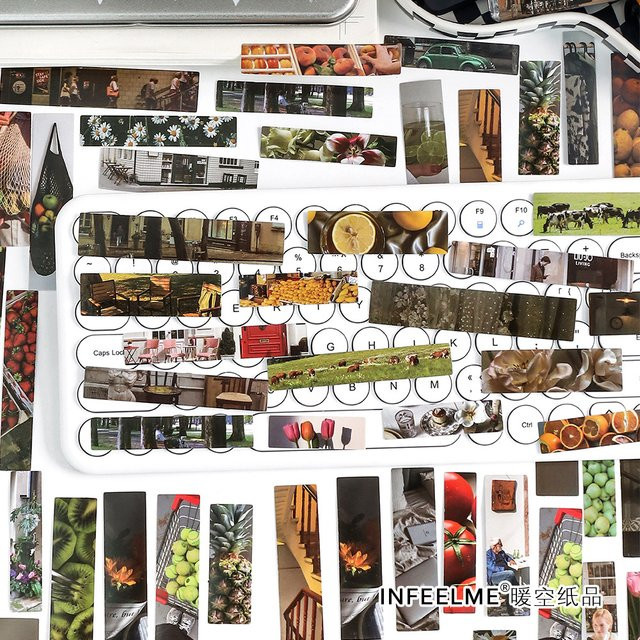 100 Stück Selbstklebende Aufkleber mit Straßenlandschaft Motiv für Scrapbooking und Bastelbedarf, Mehrfarbig - Bild 1