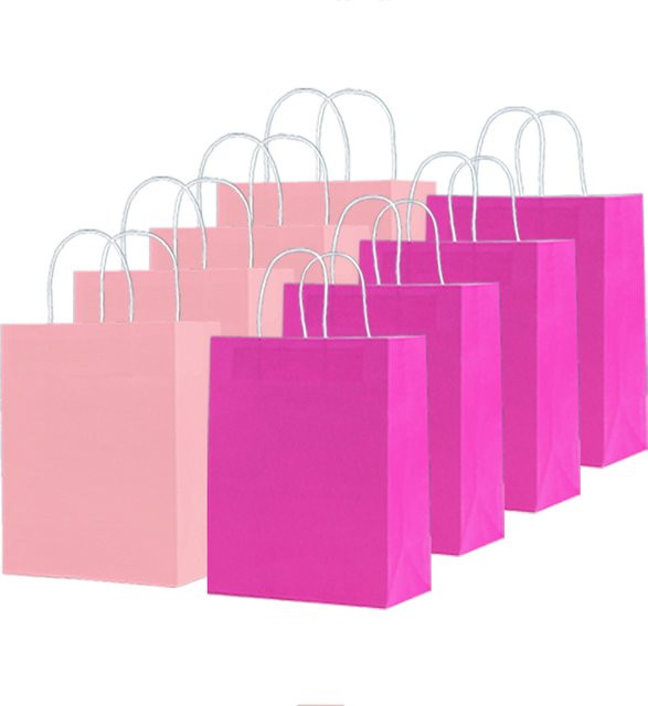 TMZ Kraftpapier Einkaufstaschen in Rot und Pink für Hochzeiten, Partys und Geschenke - Bild 1